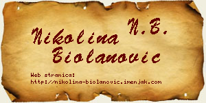 Nikolina Biolanović vizit kartica